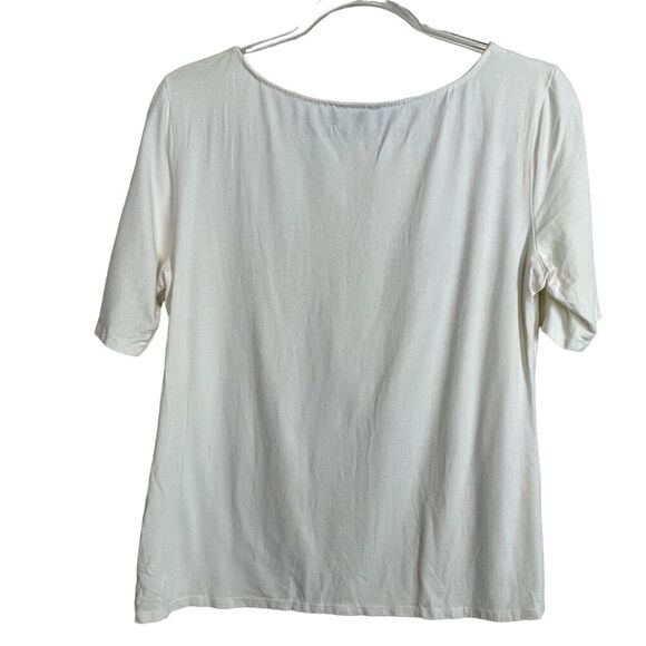 Soma Intimates Shirt Women's Size L Ivory Short‎ Sleeve Soft - Picture 2 of 5